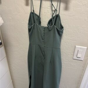 Abercrombie & Fitch Green Sheath Midi Dress for Wedding Guest
